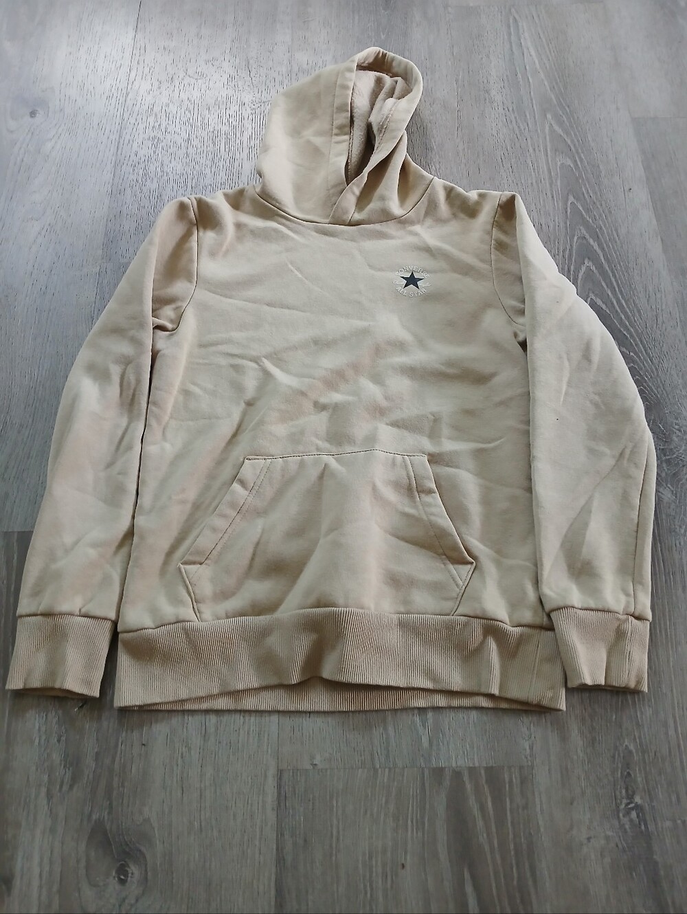 Converse Beige Hooded Pullover Sweatshirt
